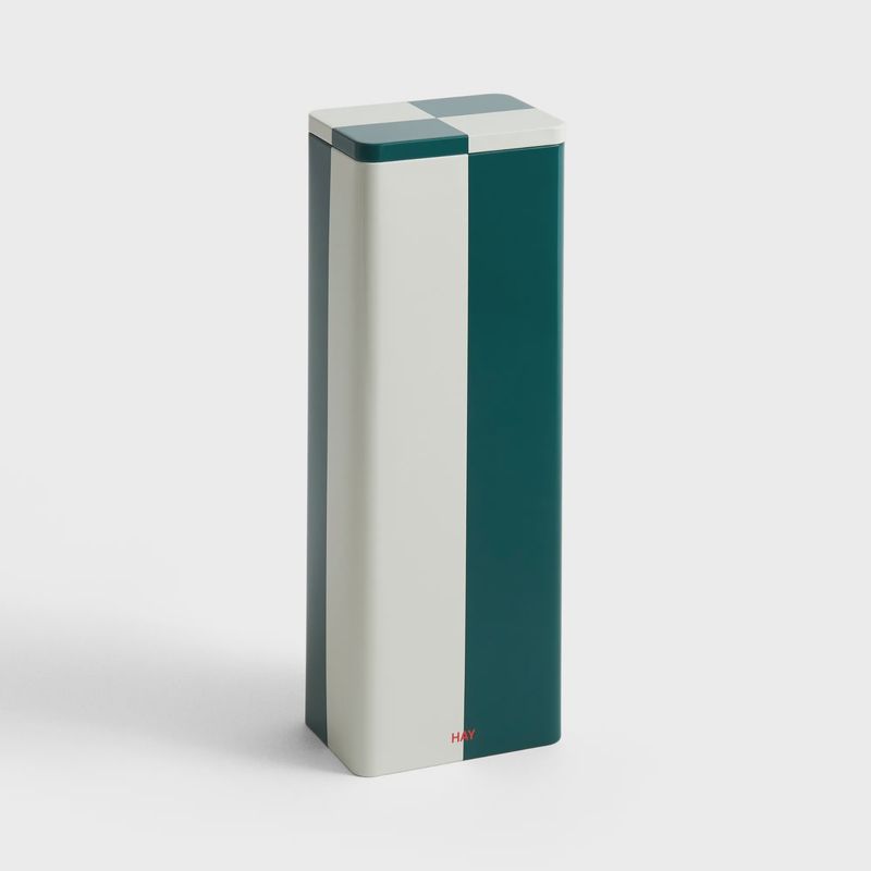 HAY Tin Container slim green and off-white