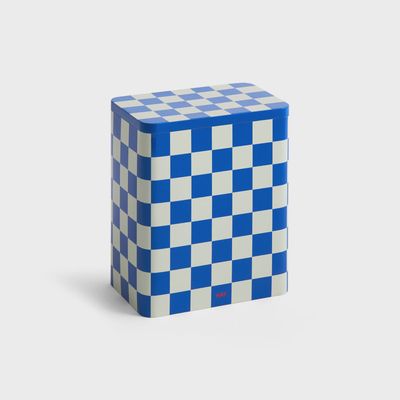 HAY Tin Container large blue and off-white