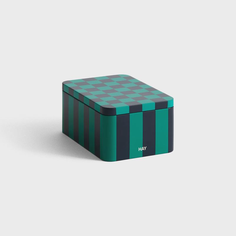 HAY Tin Container small green and dark blue