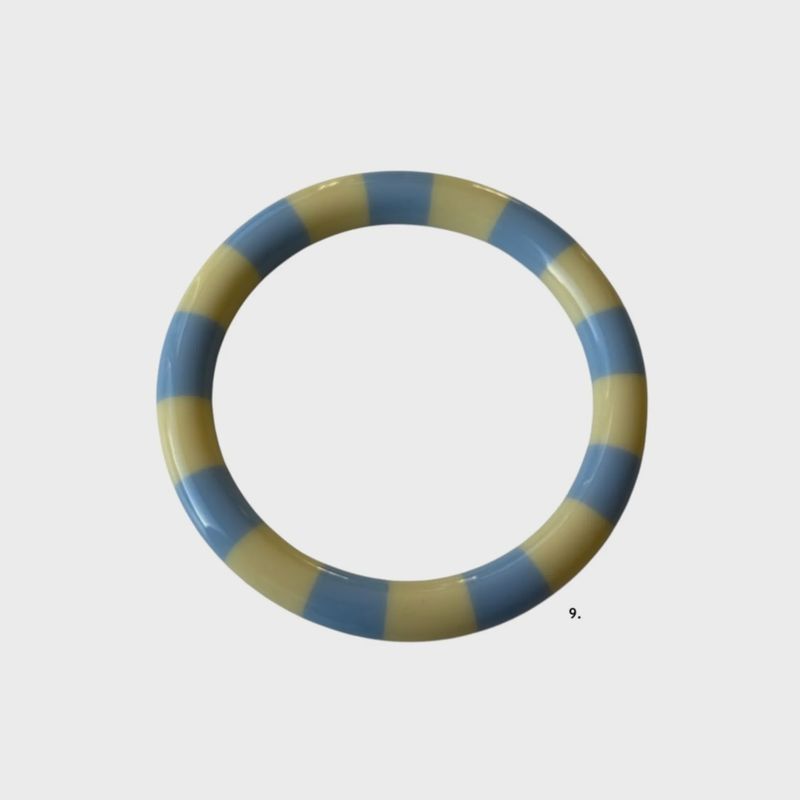 BYBJOR Stripe Bangle armband pale yellow &amp; grey blue