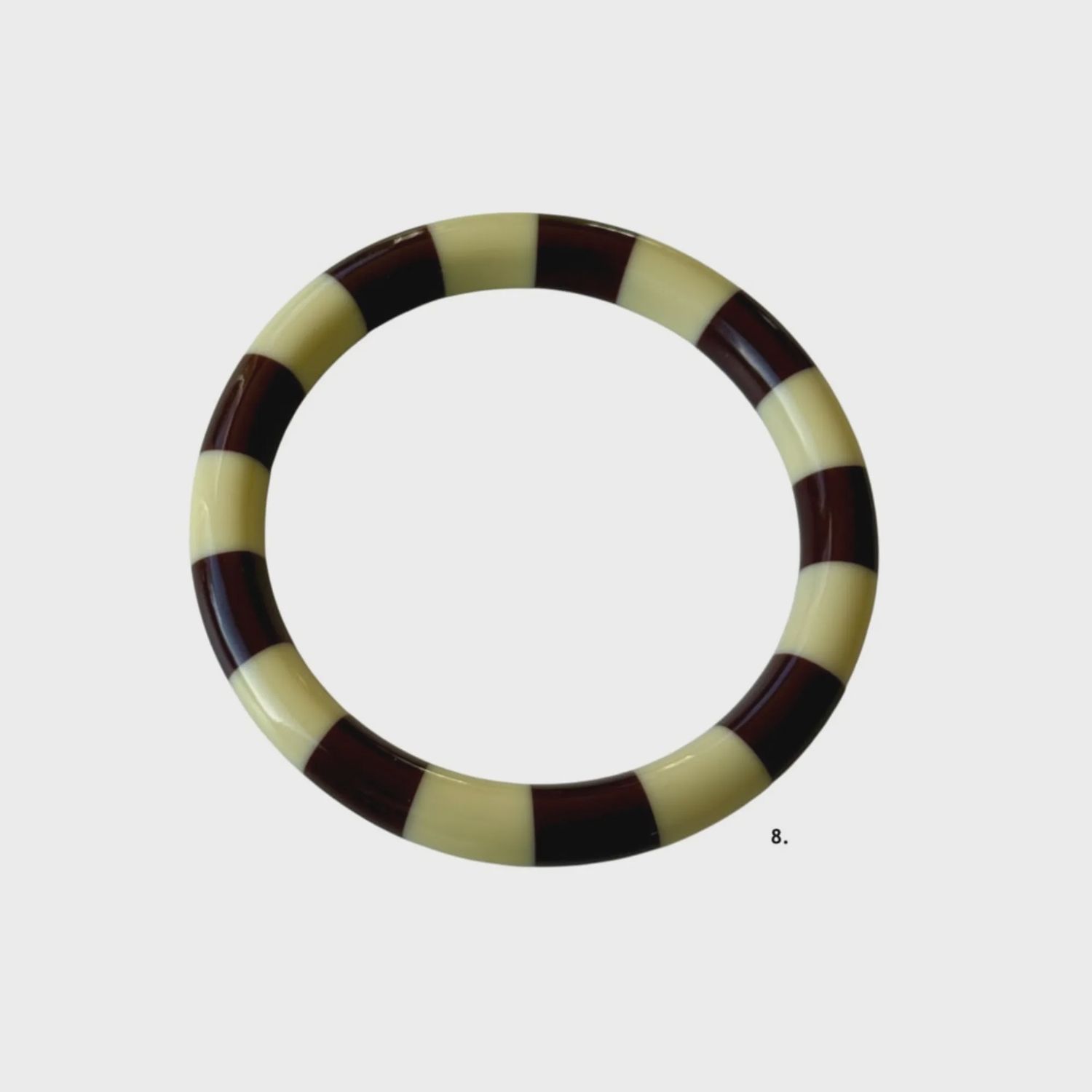 BYBJOR Stripe Bangle armband pale yellow &amp; burgundy