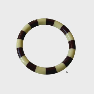 BYBJOR Stripe Bangle armband pale yellow &amp; burgundy