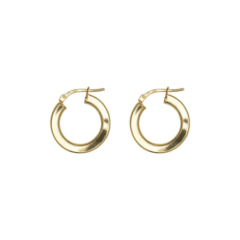 XZOTA oorbellen Hoop Thick Flat middle gold plated