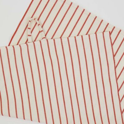 A WORLD OF CRAFT Arcadia handdoek off-white-rood