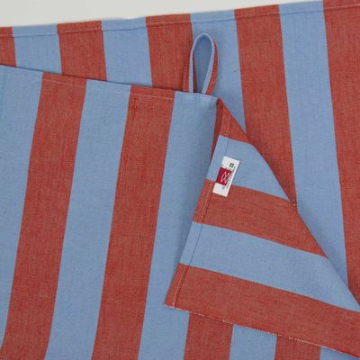 A WORLD OF CRAFT Nora handdoek blauw-rood