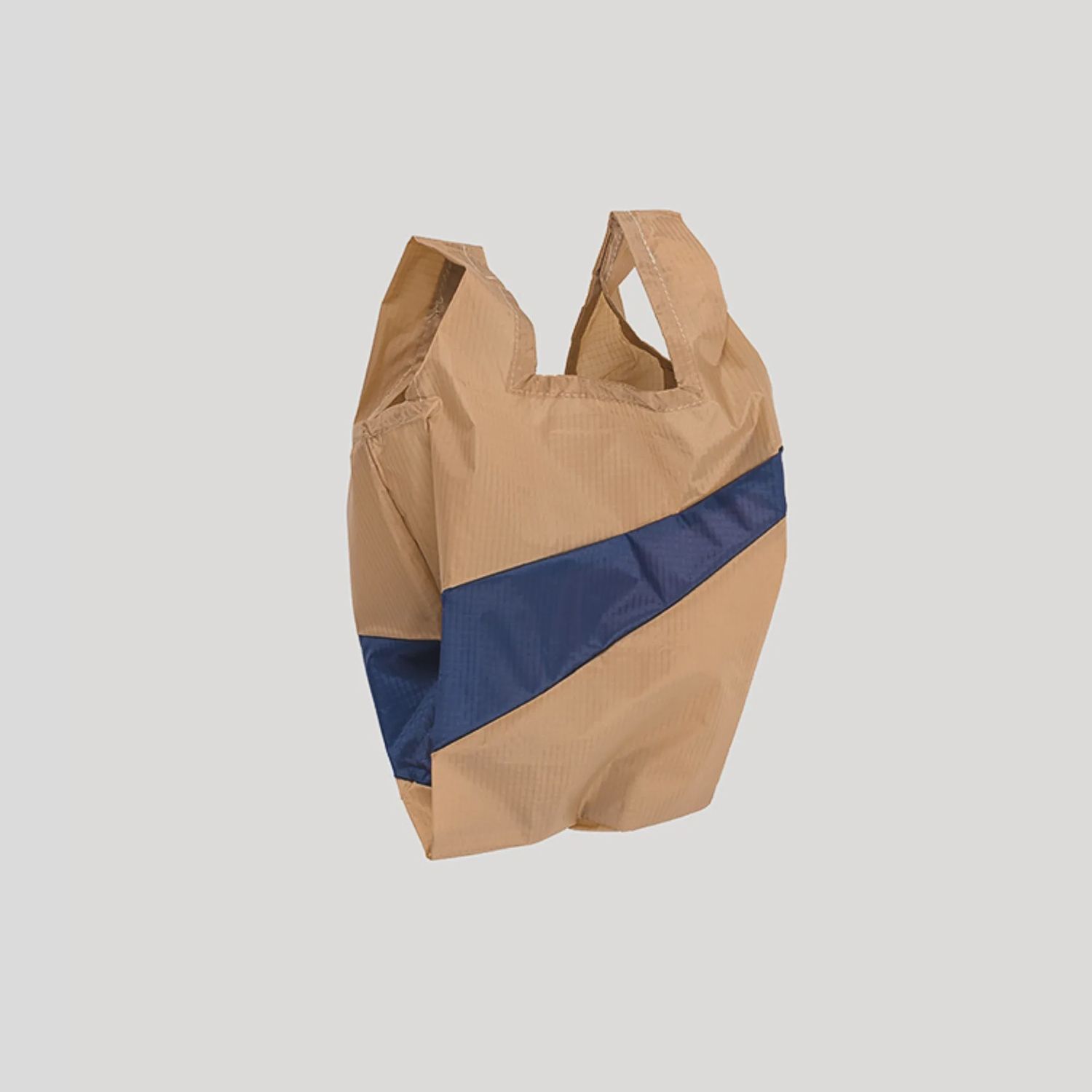 SUSAN BIJL Shoppingbag camel &amp; navy small