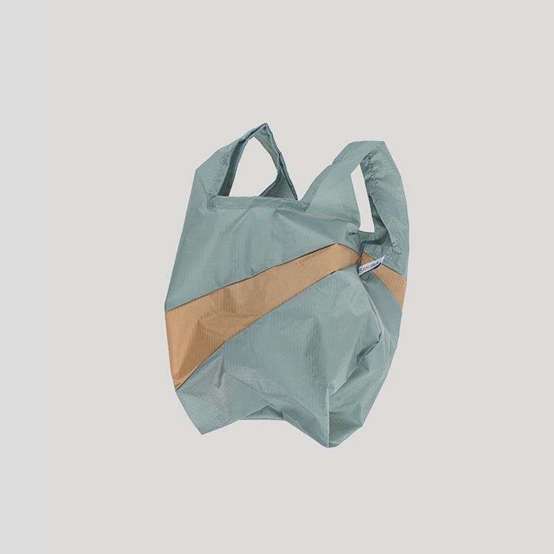 SUSAN BIJL Shoppingbag grey &amp; camel small