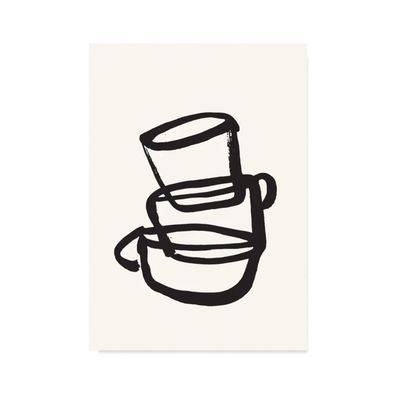 ESTHER SCHUIVENS Cups postcard 10x15cm