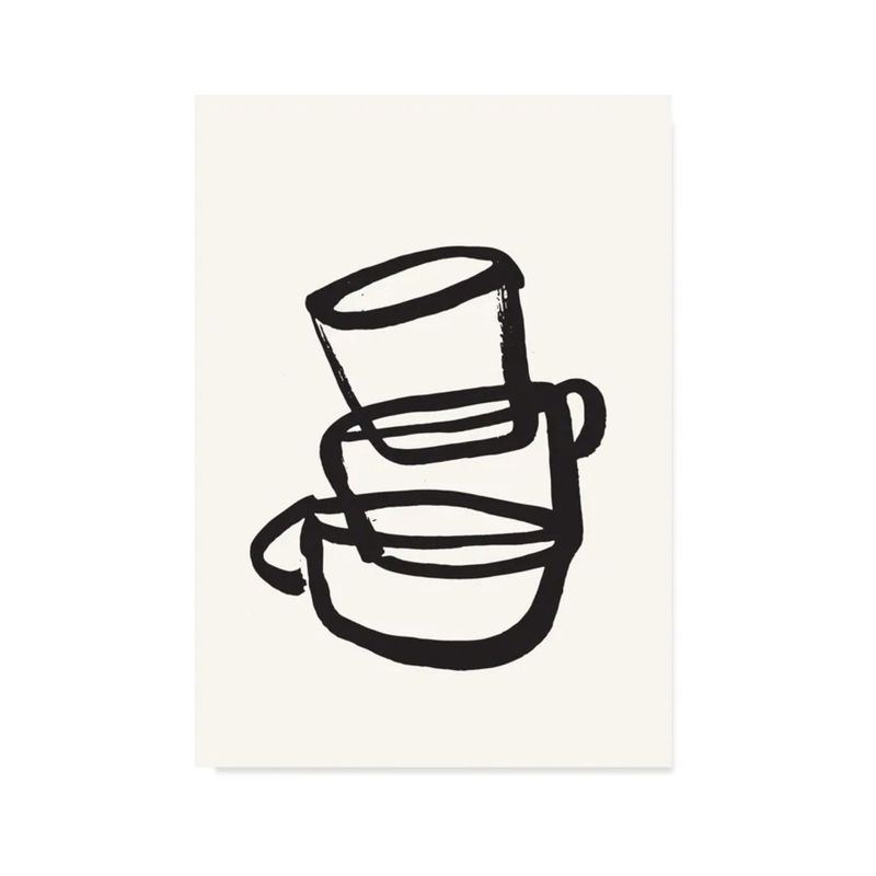 ESTHER SCHUIVENS Cups postcard 10x15cm