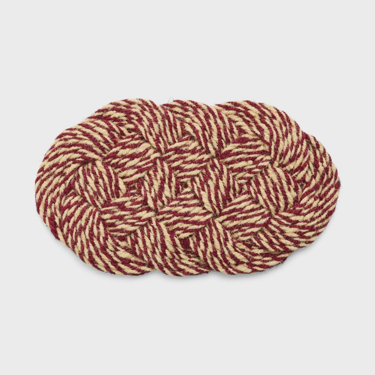 HAY Coco Swirl deurmat bordeaux &amp; off-white
