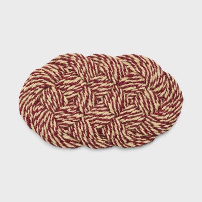 HAY Coco Swirl deurmat bordeaux &amp; off-white