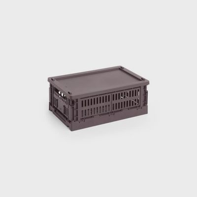 HAY Colour Crate Small deksel bordeaux