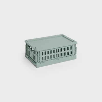HAY Colour Crate Small deksel sage green