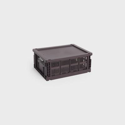 HAY Colour Crate Medium deksel bordeaux