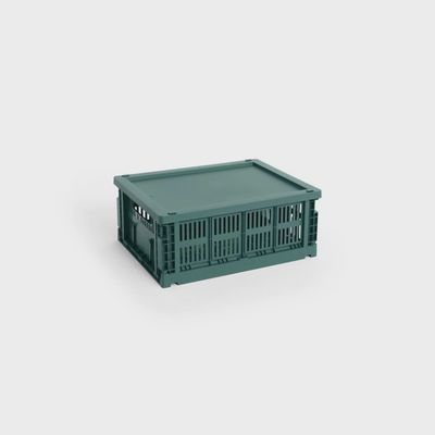 HAY Colour Crate Medium deksel dark green