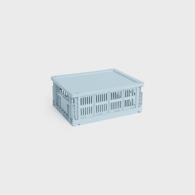 HAY Colour Crate Medium deksel soft blue