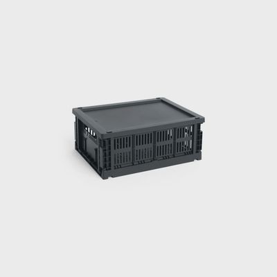 HAY Colour Crate Medium deksel charcoal