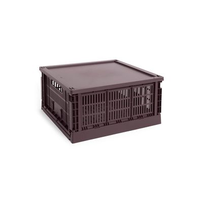 HAY Colour Crate Square deksel large bordeaux
