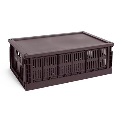 HAY Colour Crate Large deksel bordeaux