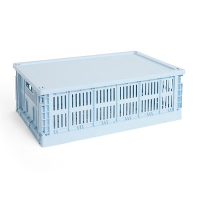 HAY Colour Crate Large deksel soft blue