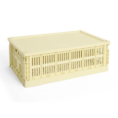 HAY Colour Crate Large deksel light yellow