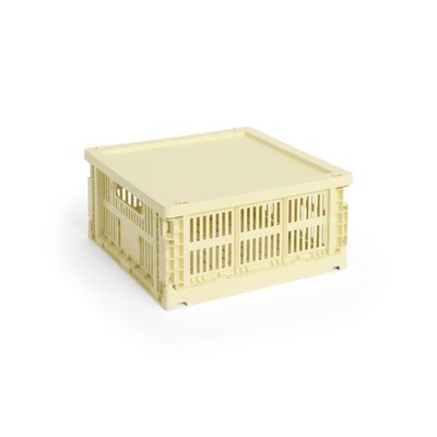 HAY Colour Crate Square / Cube Medium deksel light yellow