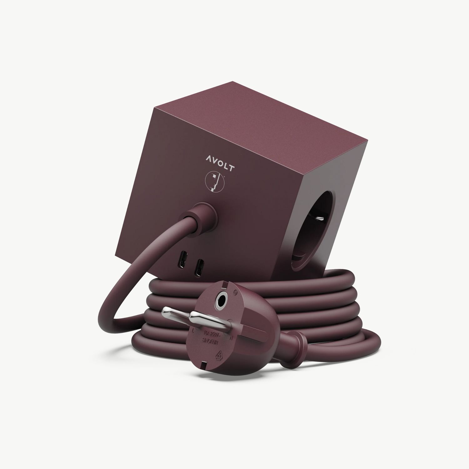AVOLT Square 1 Stekkerdoos USB-C Mulberry Red