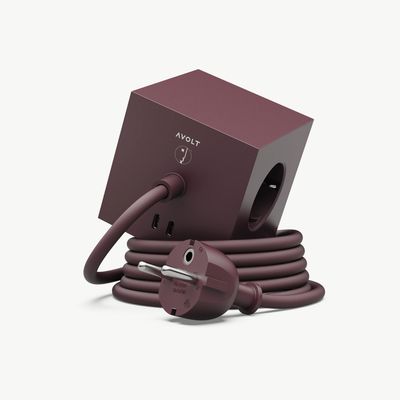 AVOLT Square 1 Stekkerdoos USB-C Mulberry Red