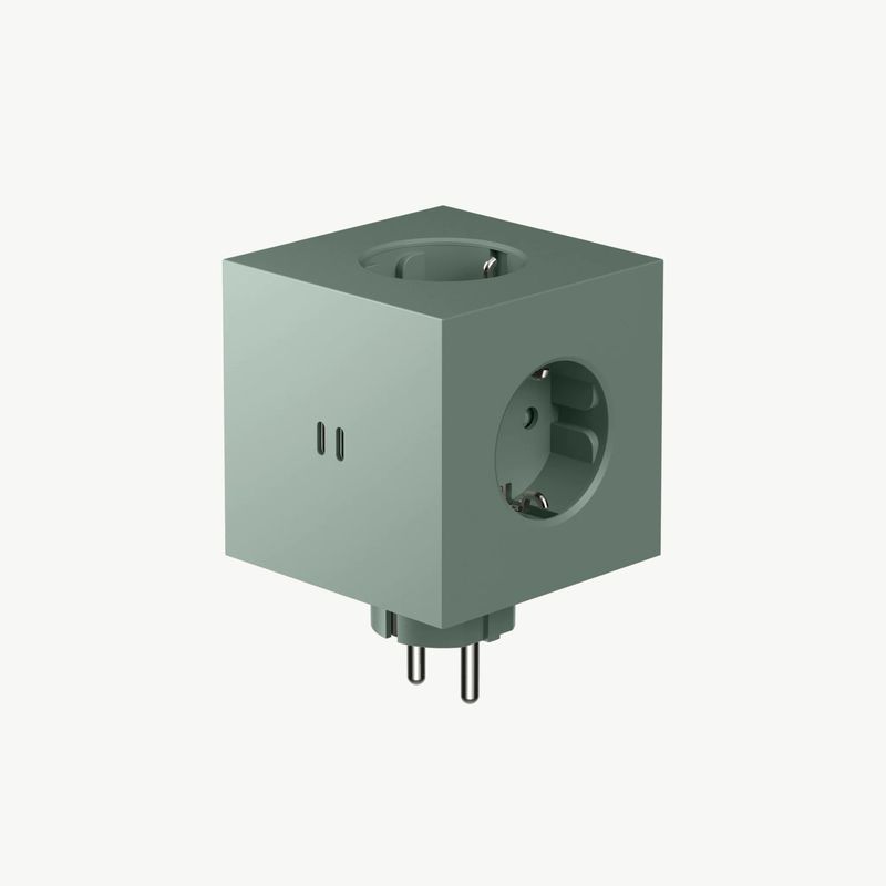 AVOLT Square 2 wandstekker Oak Green