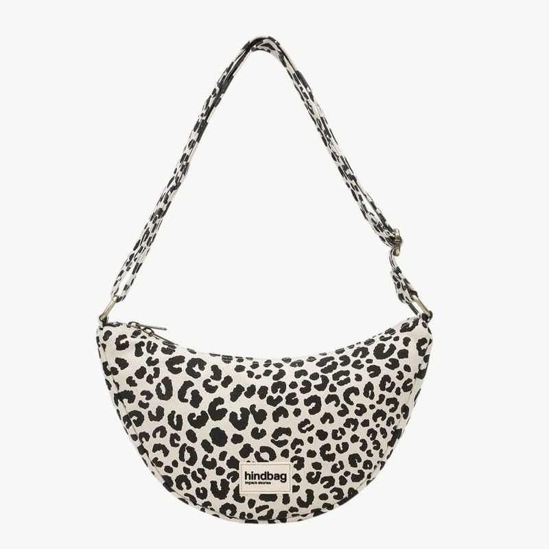 HINDBAG Andrea schoudertas leopard off-white