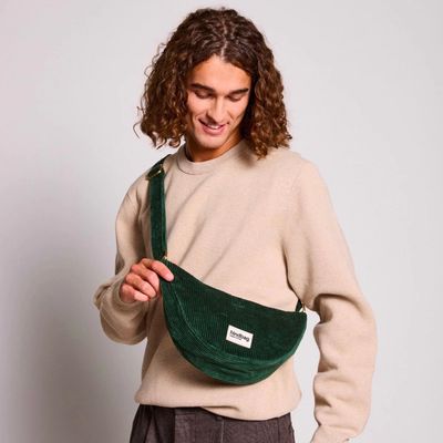 HINDBAG Andrea schoudertas corduroy donkergroen