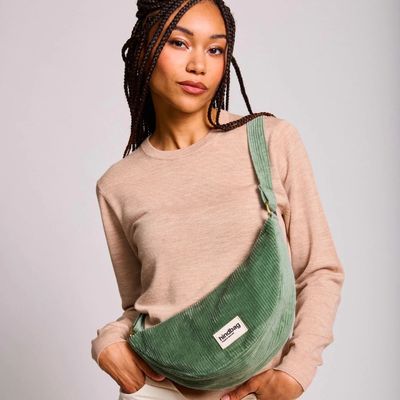 HINDBAG Andrea schoudertas corduroy mint groen