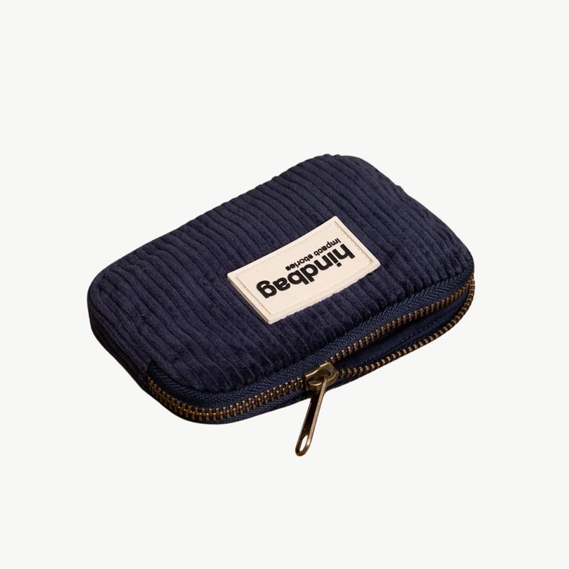 HINDBAG Lili portemonnee corduroy marine blauw
