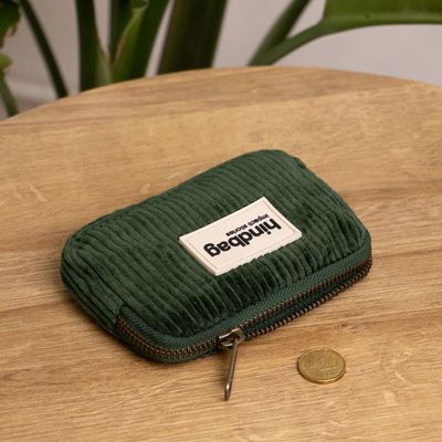 HINDBAG Lili portemonnee corduroy donkergroen
