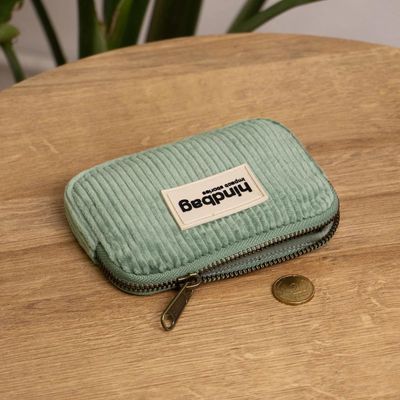 HINDBAG Lili portemonnee corduroy mint groen
