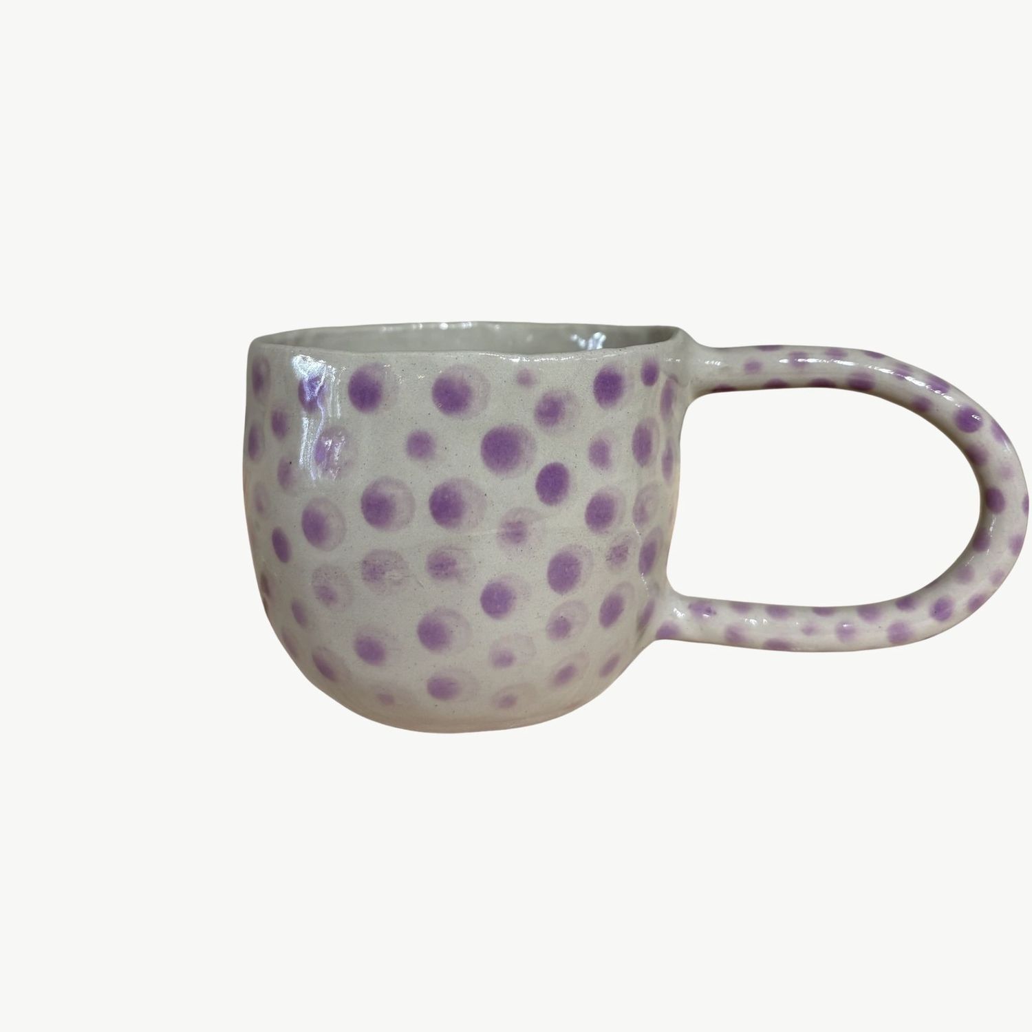 MARGRIET KERAMIEK mok stip lila met oor