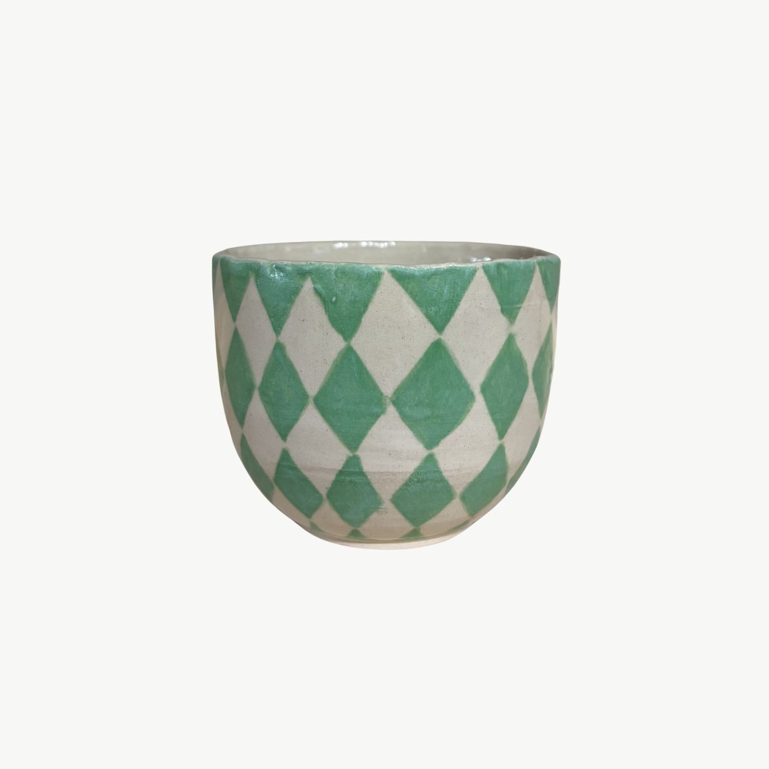 MARGRIET KERAMIEK mok groen ruit