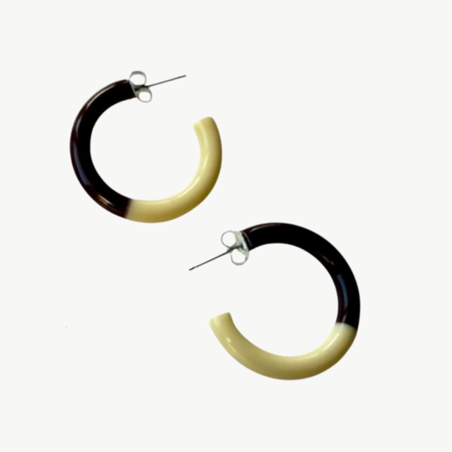BYBJOR Duo Color Hoop oorbellen pale yellow &amp; burgundy