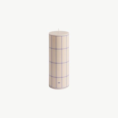 HAY Column Candle medium off-white, blue grid