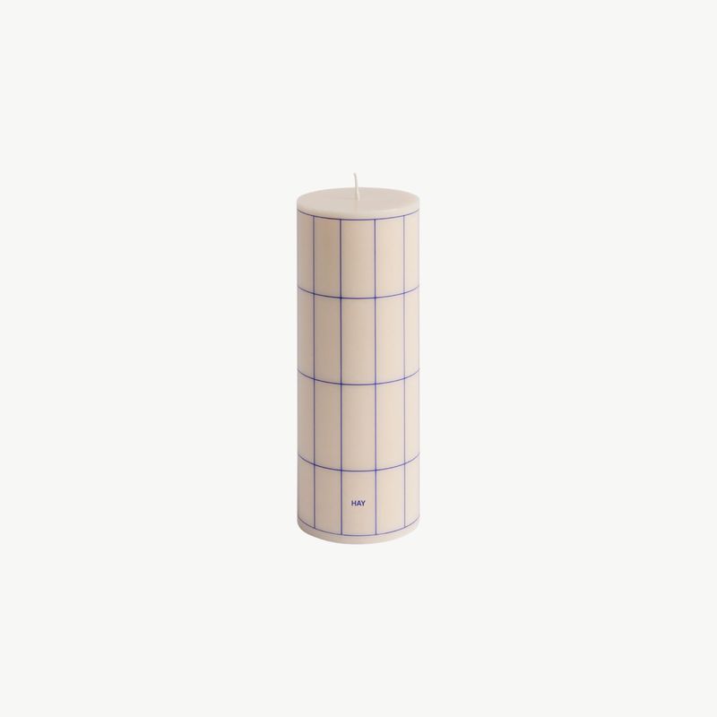 HAY Column kaars off-white &amp; blue grid medium