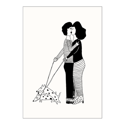 HELEN B postcard Horny Dogs