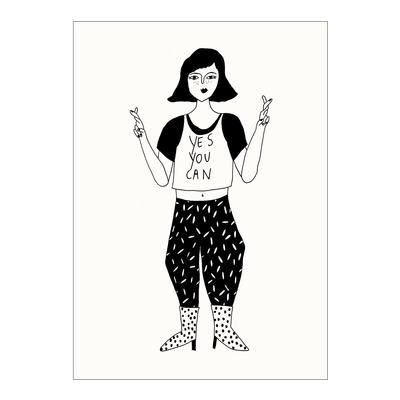 HELEN B postcard Yes You Can