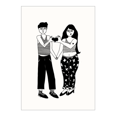 HELEN B postcard Heart Hands