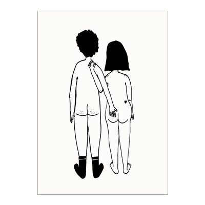 HELEN B postcard Naked Couple Back