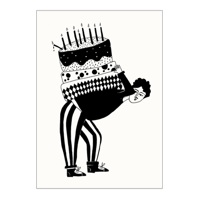 HELEN B postcard Birthday Cake