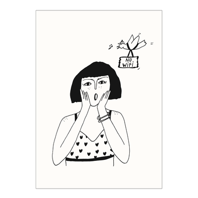 HELEN B postcard No Wifi Drama