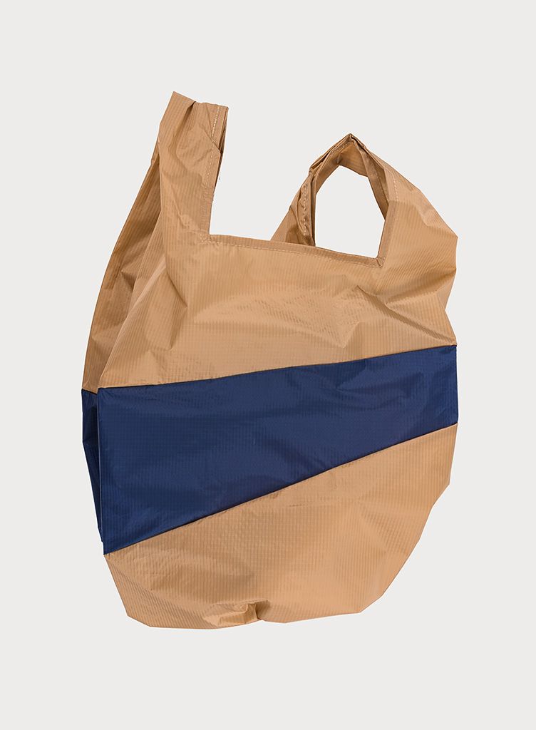 SUSAN BIJL The New Shoppingbag Camel &amp; Navy large