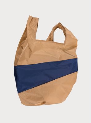 SUSAN BIJL The New Shoppingbag Camel &amp; Navy large