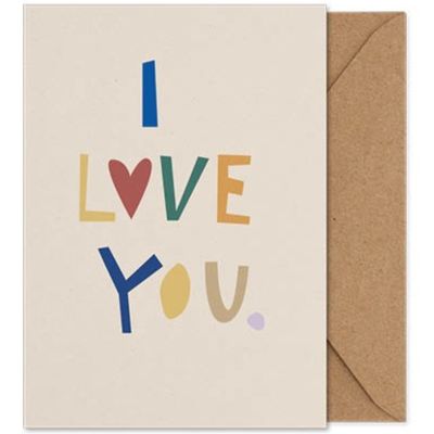 PAPER COLLECTIVE I Love You wenskaart