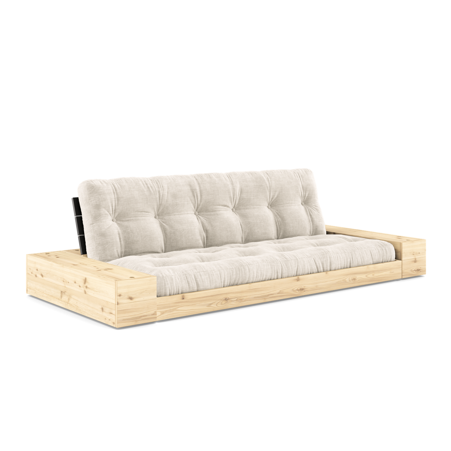 KARUP DESIGN Base Slaapbank met armleuning en zwart hoofdbord, Kleur: 510 Ivory